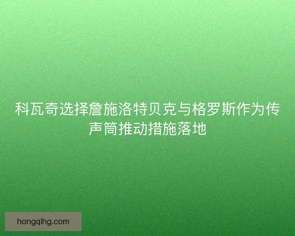 科瓦奇选择詹施洛特贝克与格罗斯作为传声筒推动措施落地