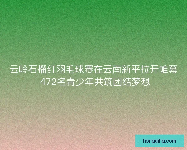 云岭石榴红羽毛球赛在云南新平拉开帷幕 472名青少年共筑团结梦想