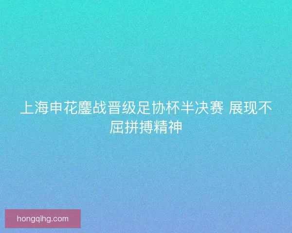 上海申花鏖战晋级足协杯半决赛 展现不屈拼搏精神